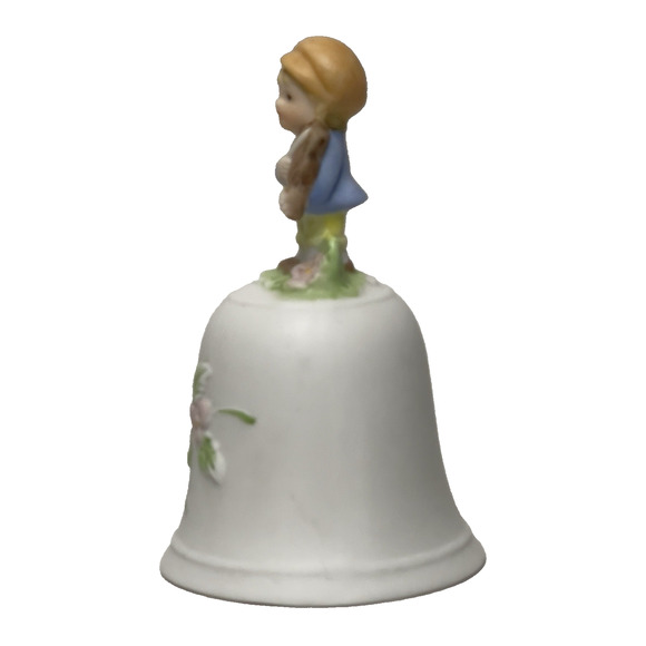 Homco Bell Figurine Porcelain Boy Playing Violin Fiddle 1416 Vintage - Picture 3 of 10